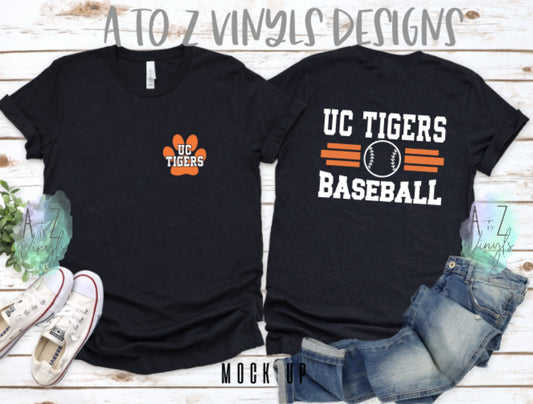 Adult Unisex  - UC Tigers front & back tee