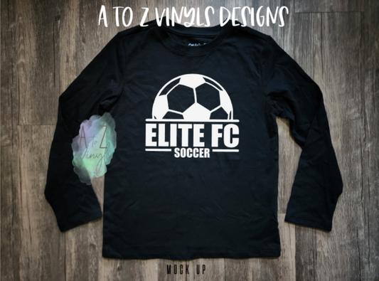 Youth black long sleeve shirt- Elite FC Soccer