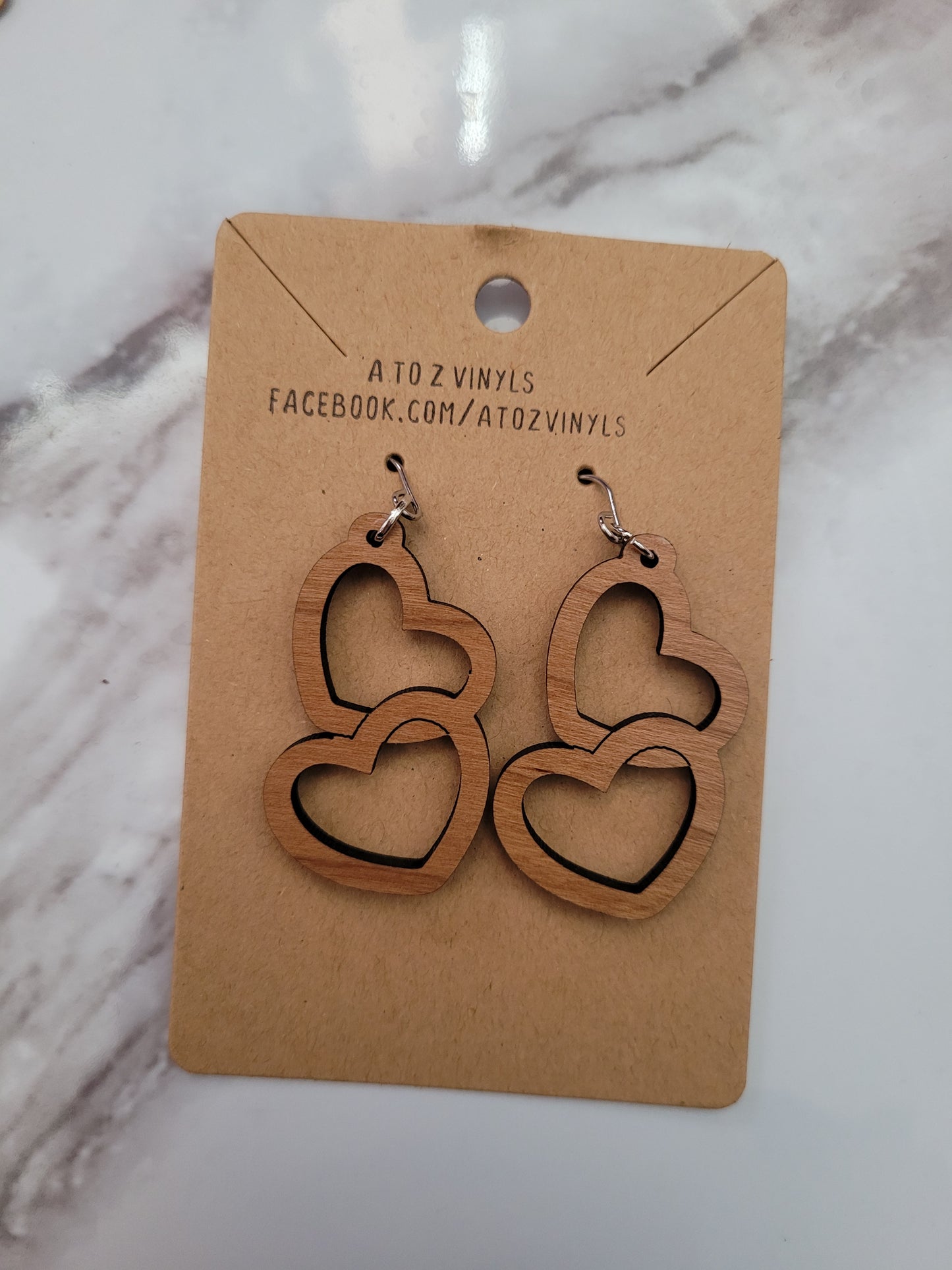 Heart Stacked Dangle Earrings