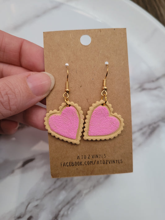 Heart Cookie Dangle earrings