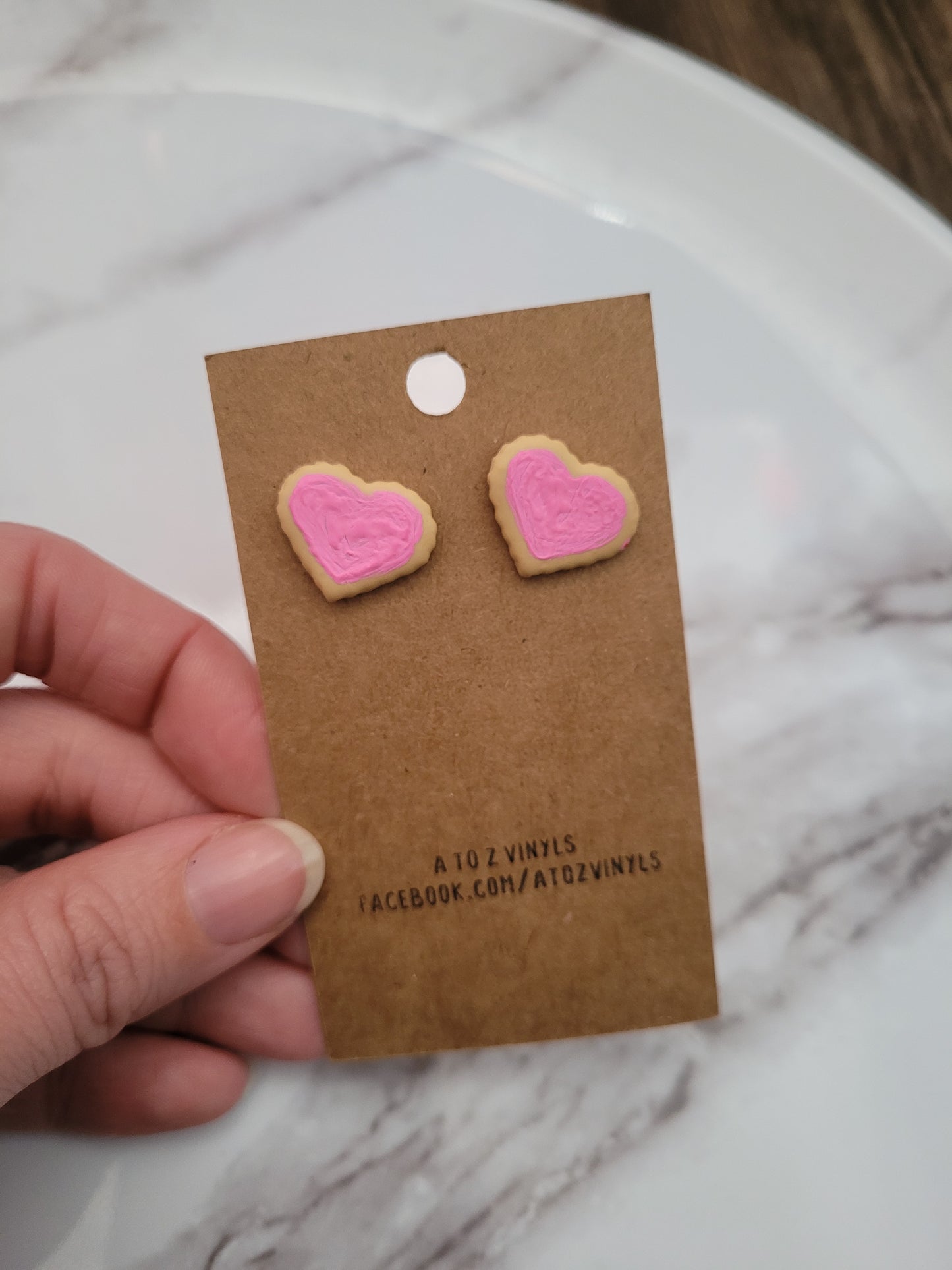 Heart cut out cookie stud Earrings