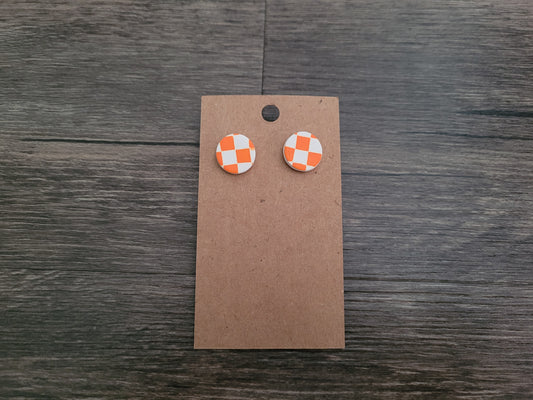 Studs- Orange and White Checker