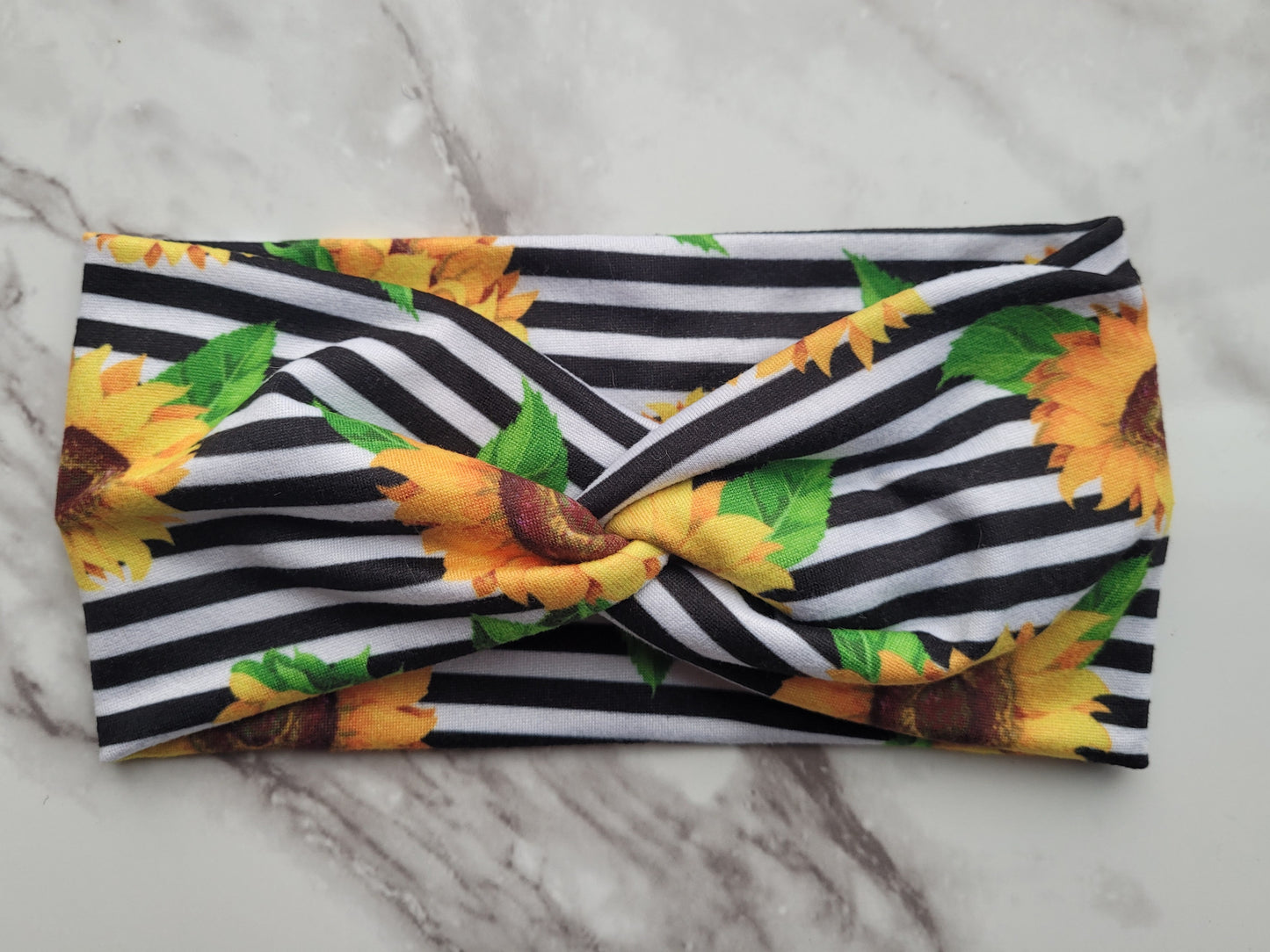 Toddler topknot headband- sunflowers