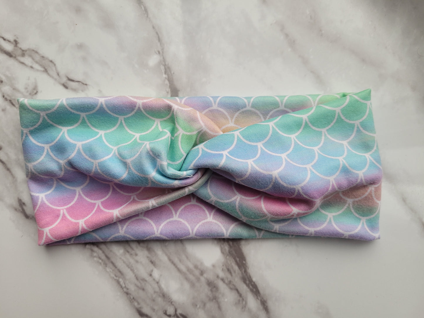 Youth topknot headband- Mermaid