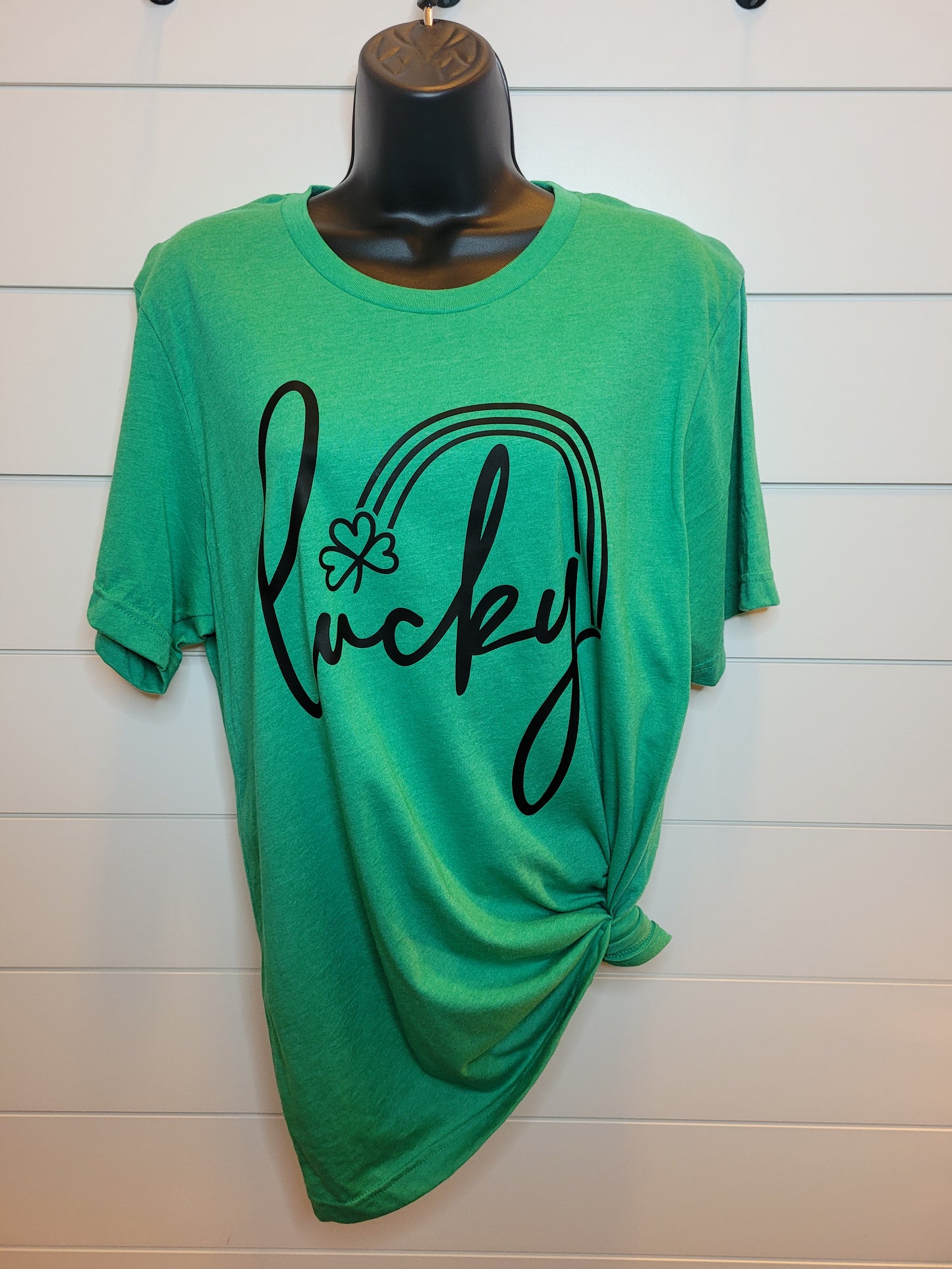 Adult Unisex LARGE green- Lucky tee