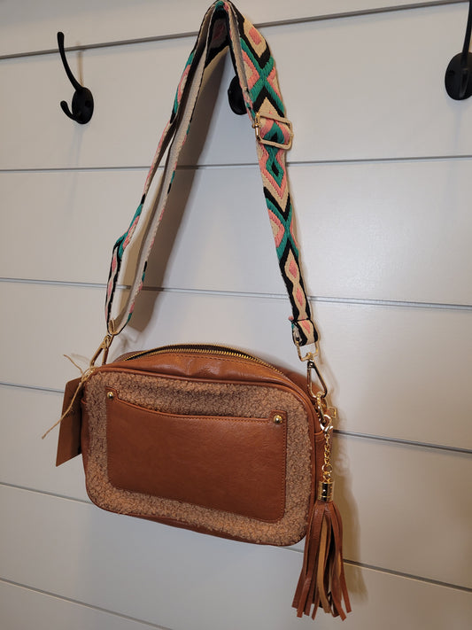 Sherpa small crossbody- brown