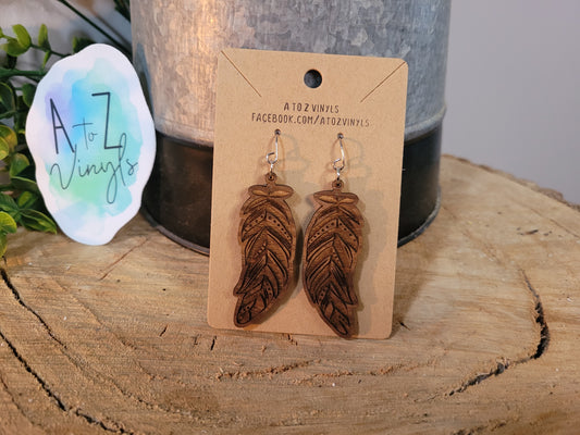 Dangles- Wood Feathers