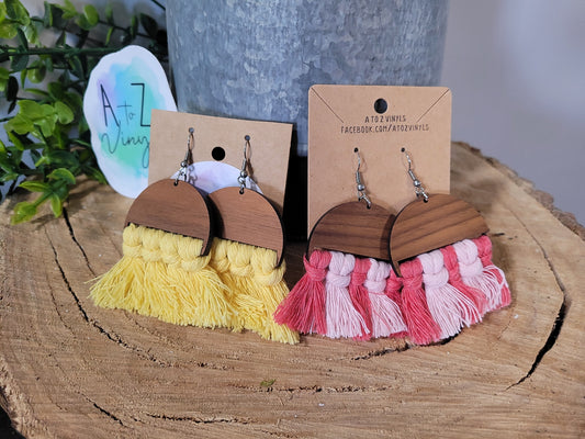 Macrame Earrings- Semicircle