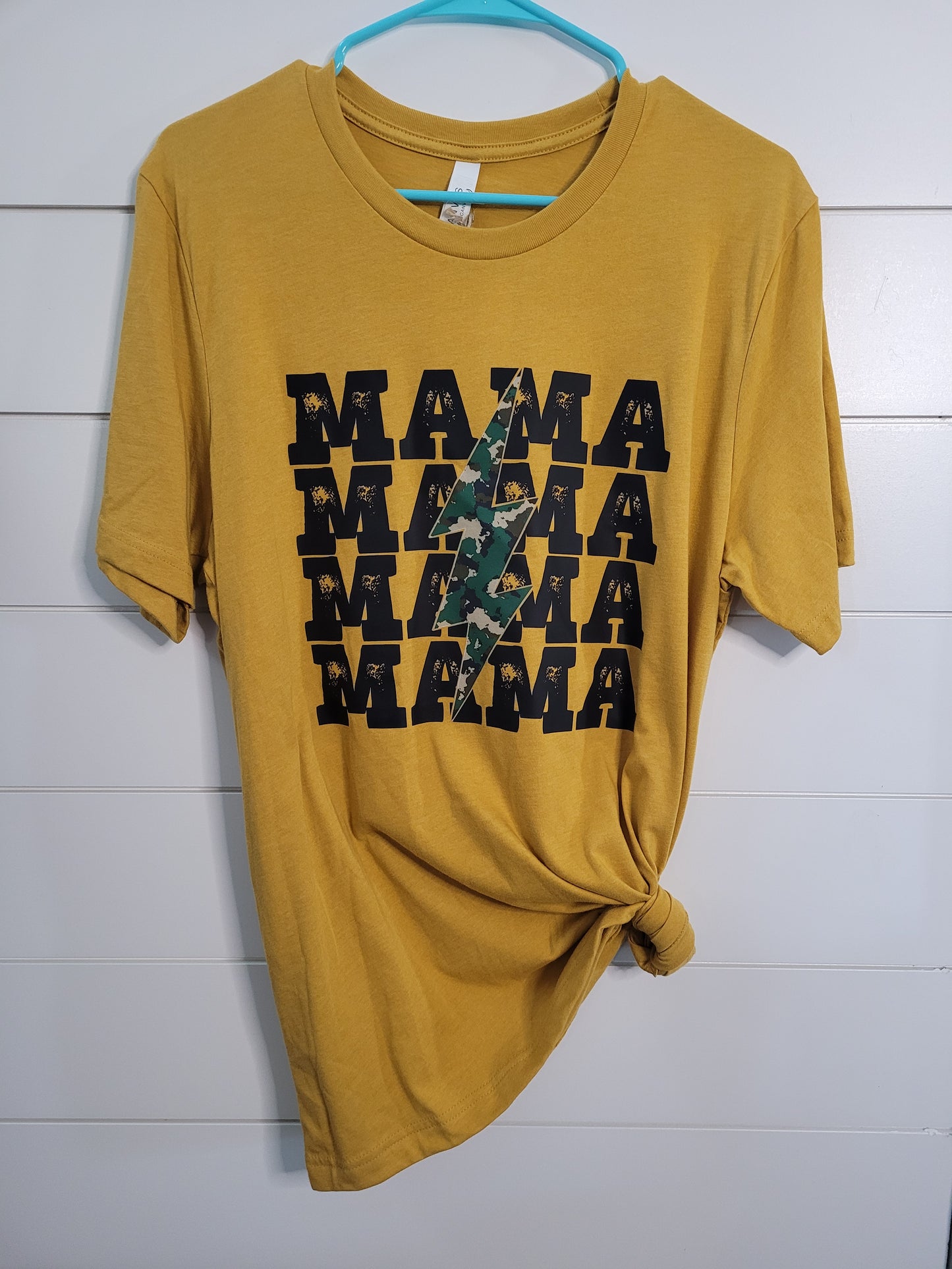 Adult LARGE mustard -Mama camo bolt