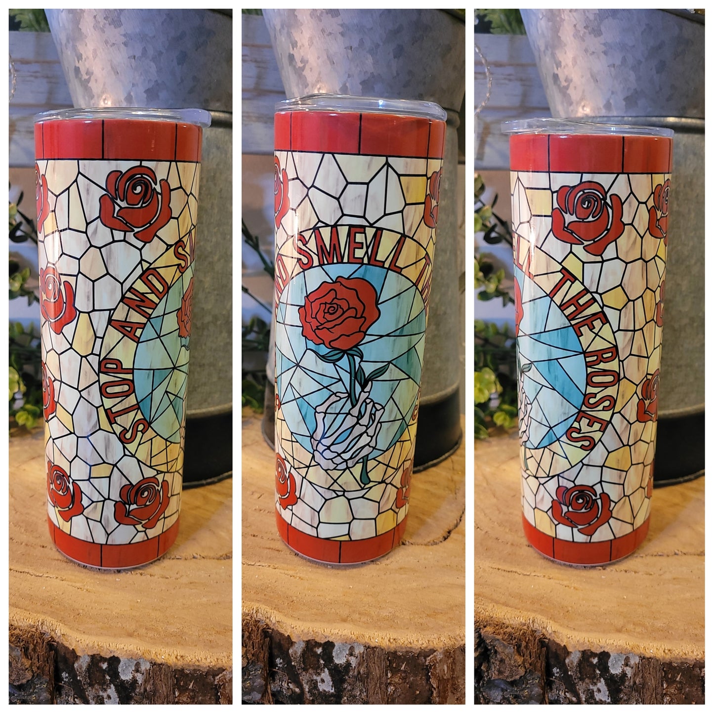 20oz Stainless Steel- Stained Glass Roses