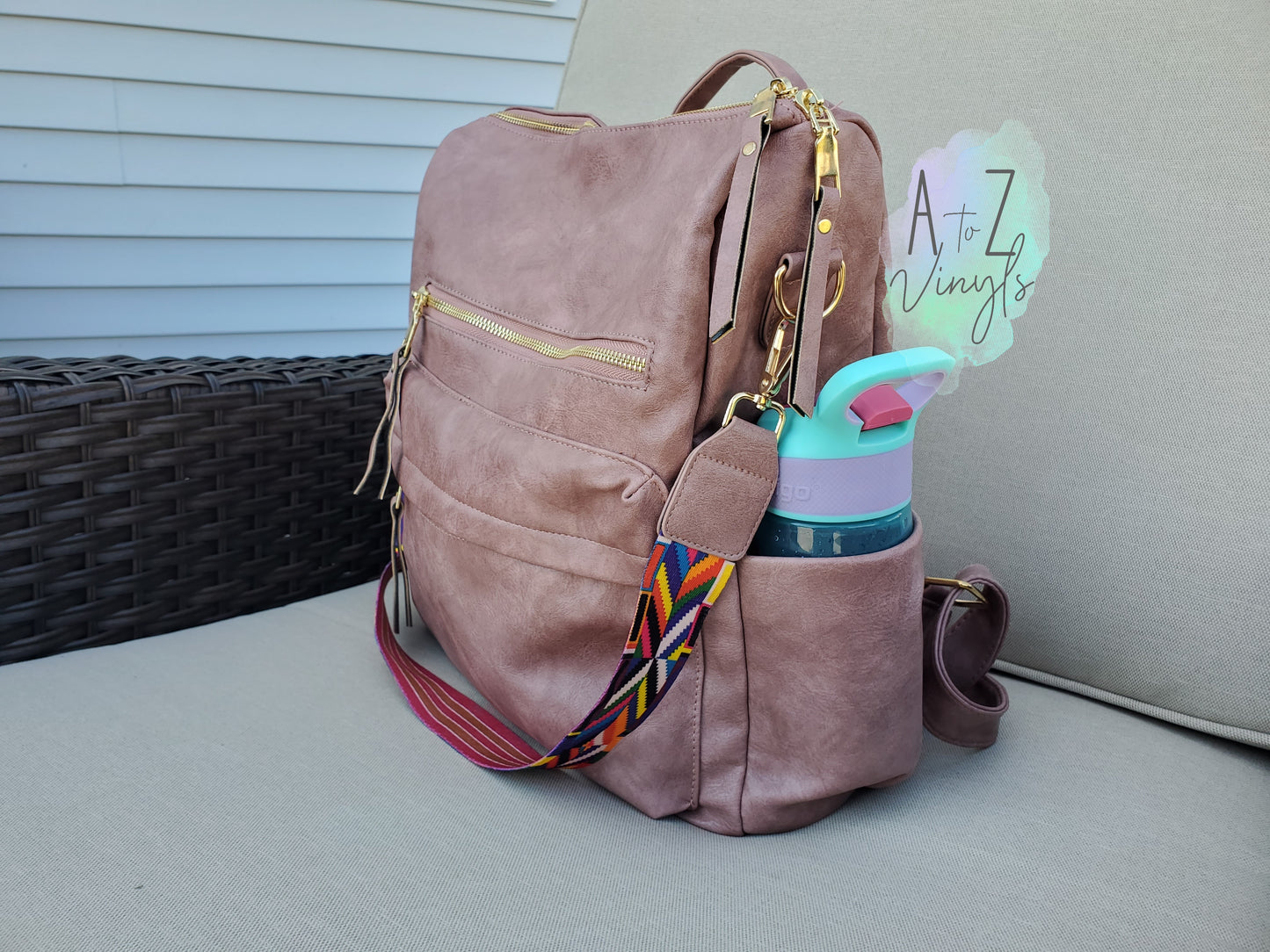 Pink Guitar strap backpack