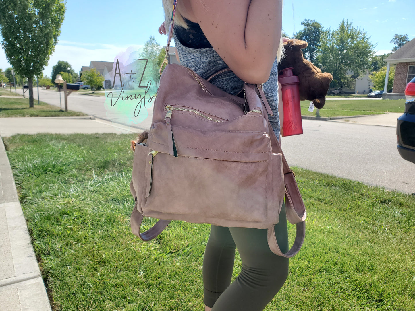 Pink Guitar strap backpack