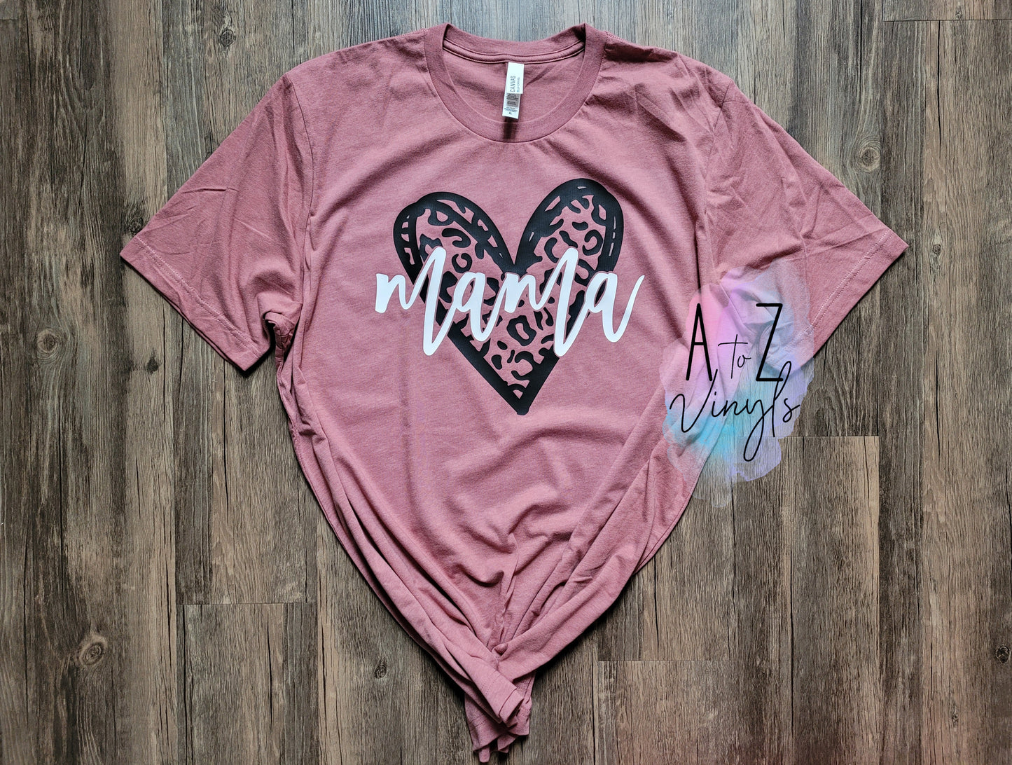 Adult Mauve- Mama Leopard heart