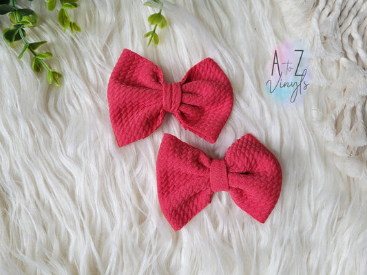 Alligator Clip Pigtail bows- Strawberry