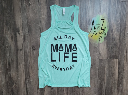 Womans Mint Flowy tank- mama life