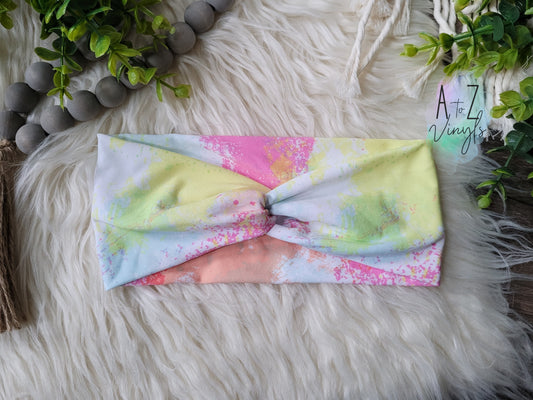 Adult Topknot Headbands- Spring tie dye