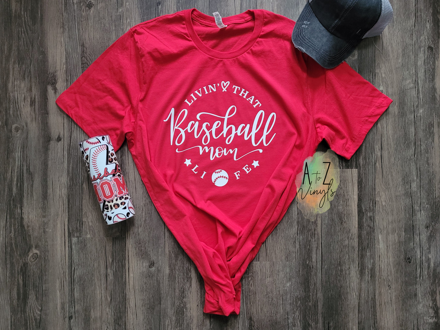 Adult Unisex Red- Baseball Mom Life