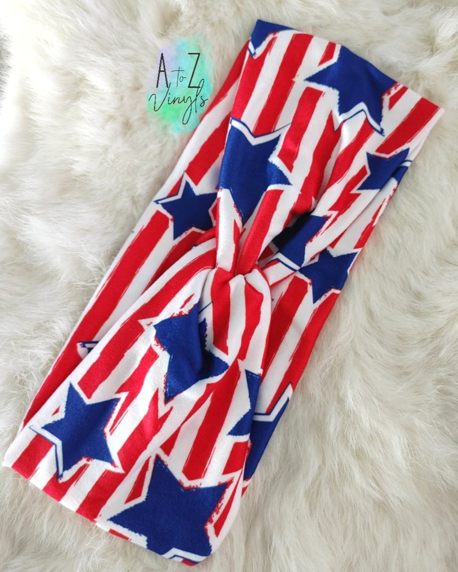 Adult Topknot Headbands- Stars & Stripes