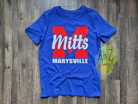 Youth royal- Marysville Mitts tee