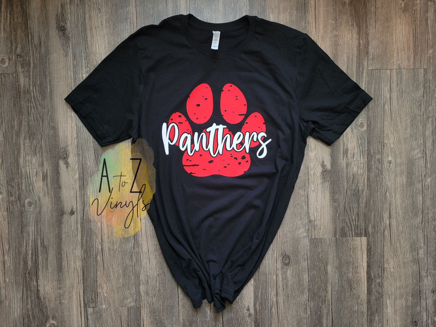 Adult Unisex Black- Distressed Paw Panthers