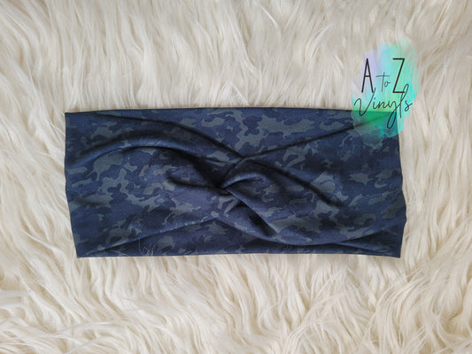 Adult Topknot Headbands- Dark camo