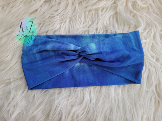 Adult Topknot Headbands- Ombre royal blue