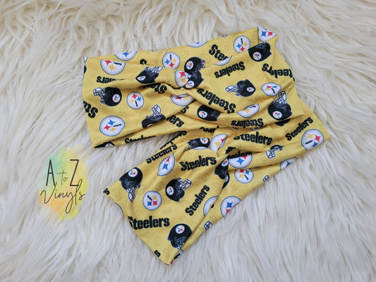 Adult Topknot Headbands- steelers