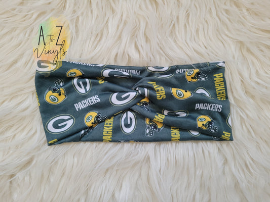 Adult Topknot Headbands- Packers