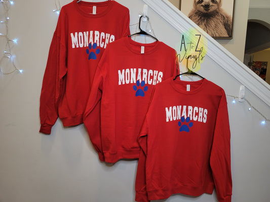 Adult Red Sweatshirt- Monarchs