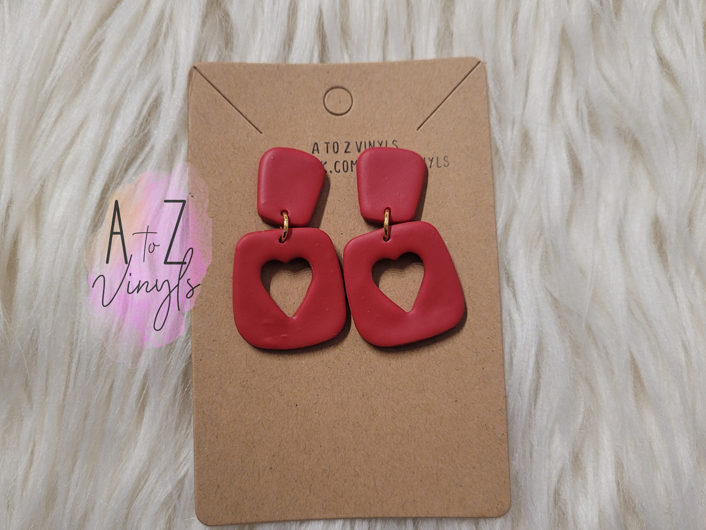 Red heart Dangle Earrings