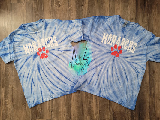 Youth Blue Tie dye- Monarchs