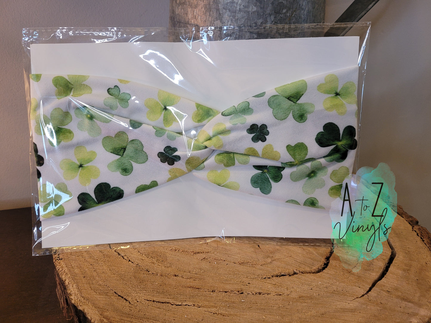 Adult Topknot Headbands- watercolor shamrocks