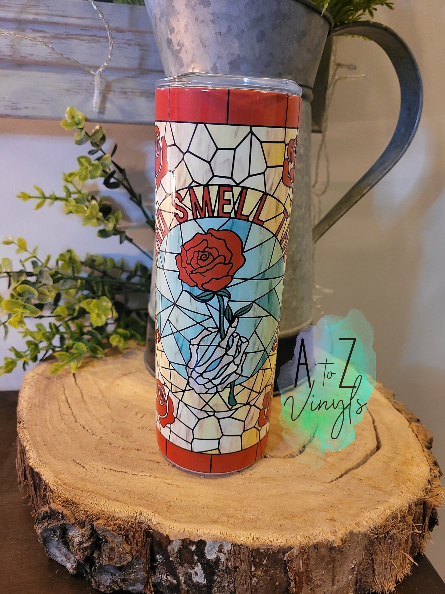 20oz Stainless Steel- Stained Glass Roses