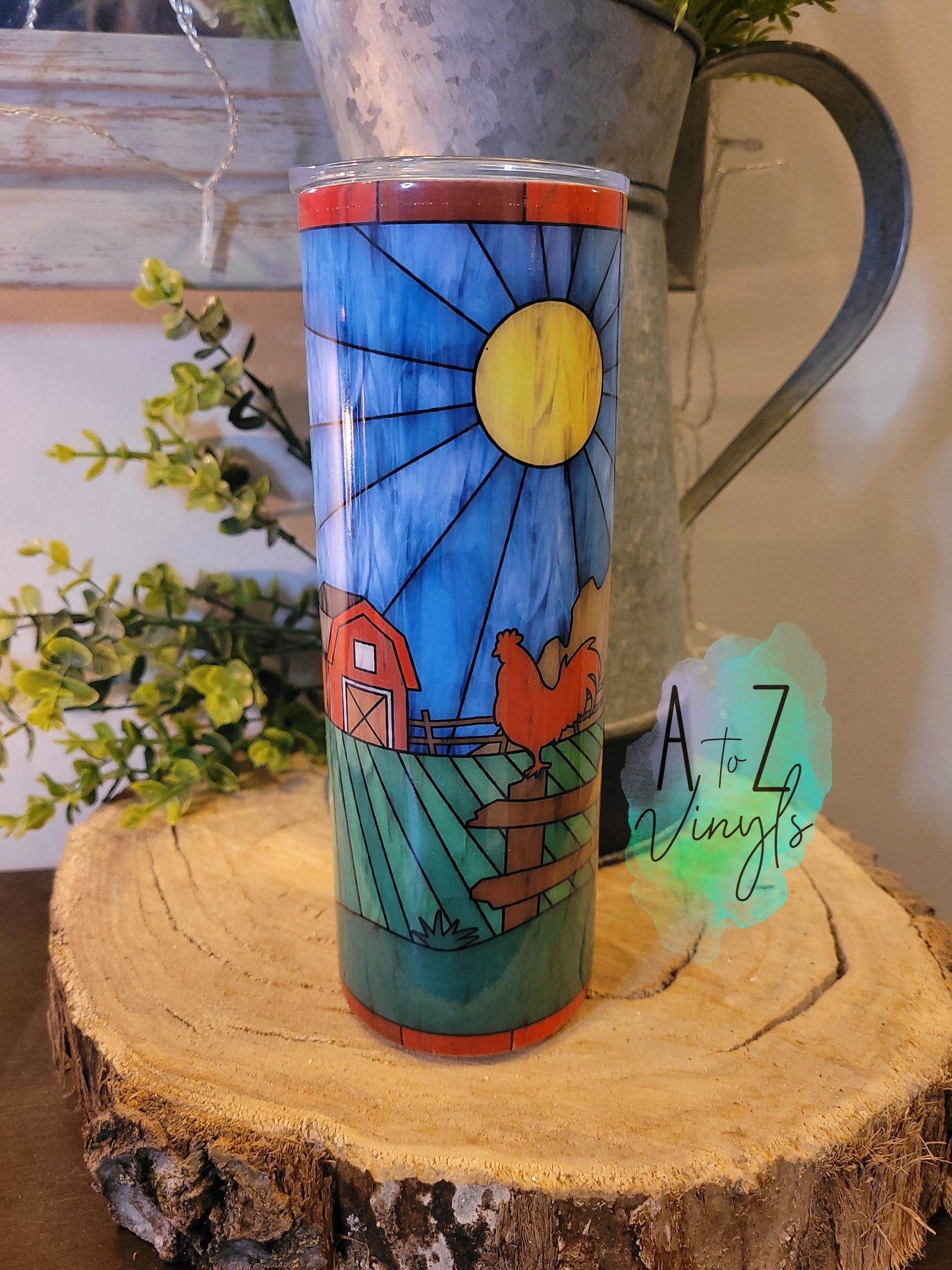 20oz Stainless Steel- Stained Glass Farm