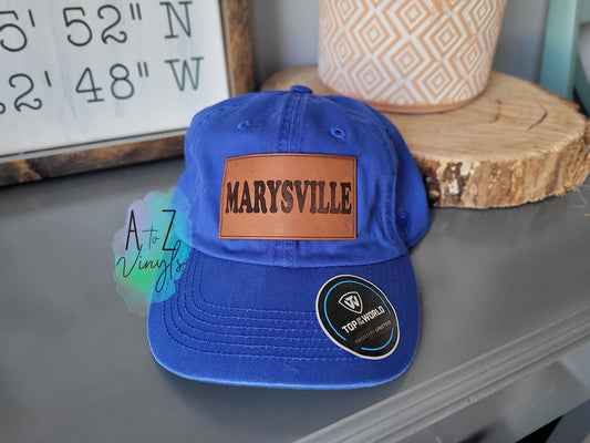 Hat Royal with Marysville Leather patch