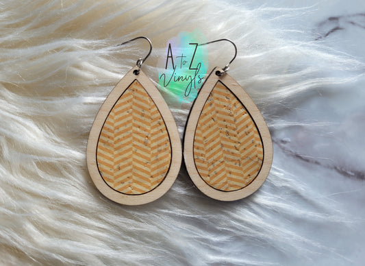 Dangles -Mustard Herringbone